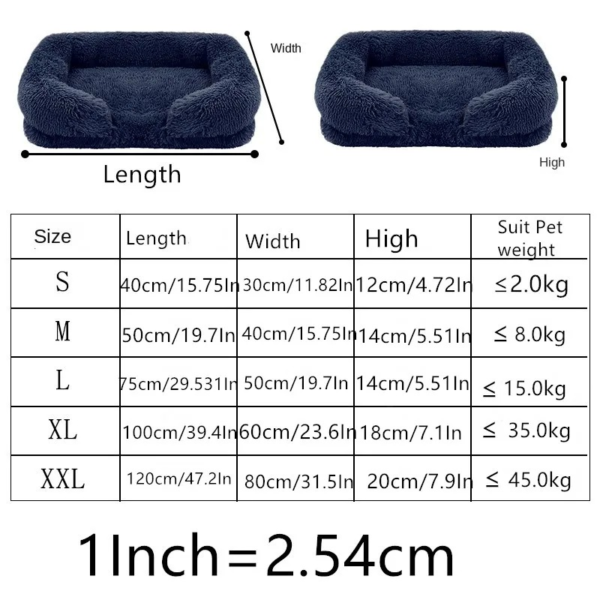 Small-Large Plush Sofa Dog Bed